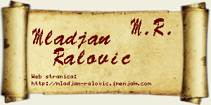 Mlađan Ralović vizit kartica